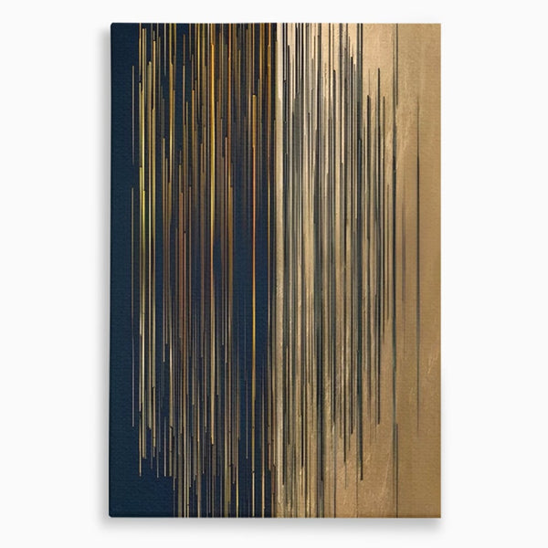 Tablou Canvas Premium LuxCanva® A1461, Armonie Liniara  , Living, Decorativ, Abstract, Auriu, Acord, Linii, Room, Culori Vibrante