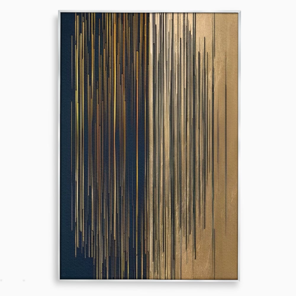 Tablou Canvas Premium LuxCanva® A1461, Armonie Liniara  , Living, Decorativ, Abstract, Auriu, Acord, Linii, Room, Culori Vibrante