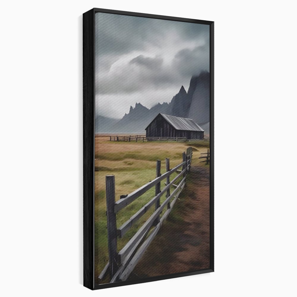 Tablou Canvas Premium LuxCanva® A1464, Langa Munti , Living, Casa, Peisaj, Gard, Decorativ, Culori Vibrante