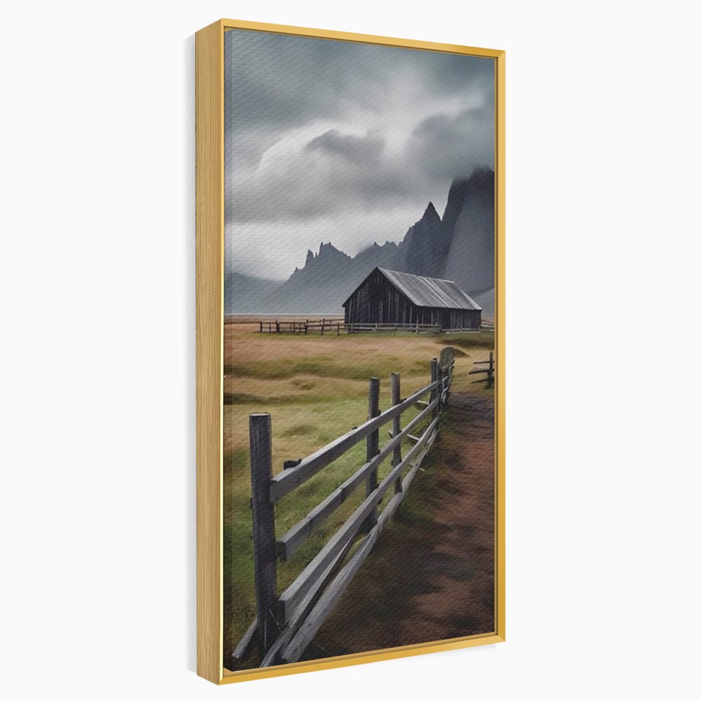 Tablou Canvas Premium LuxCanva® A1464, Langa Munti , Living, Casa, Peisaj, Gard, Decorativ, Culori Vibrante