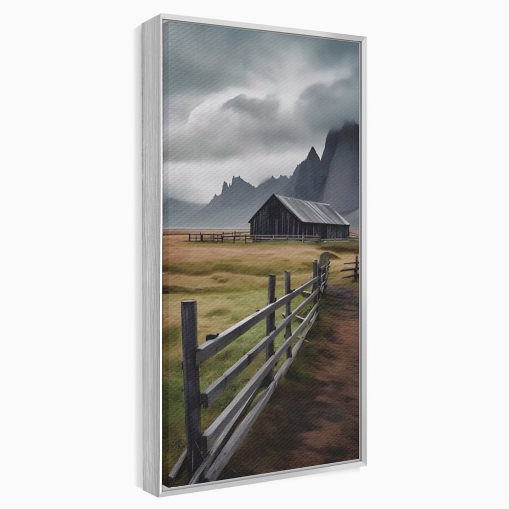 Tablou Canvas Premium LuxCanva® A1464, Langa Munti , Living, Casa, Peisaj, Gard, Decorativ, Culori Vibrante