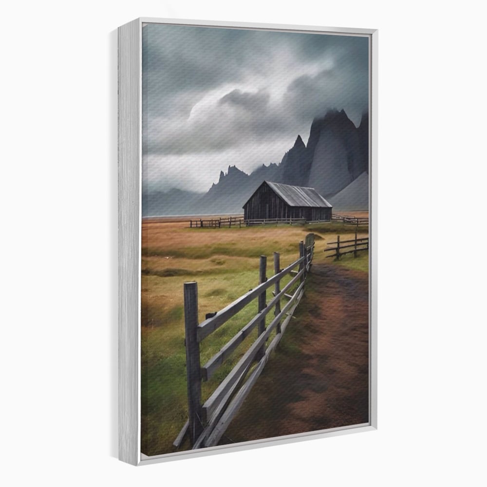 Tablou Canvas Premium LuxCanva® A1464, Langa Munti , Living, Casa, Peisaj, Gard, Decorativ, Culori Vibrante