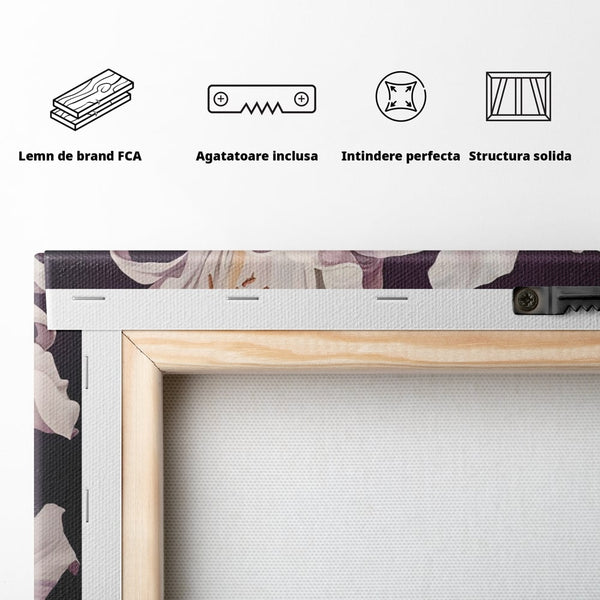 Tablou Canvas Premium LuxCanva® A1468, 3 Crini Albi , Living, Flori, Natura, Imperial, Decorativ, Room, Culori Vibrante