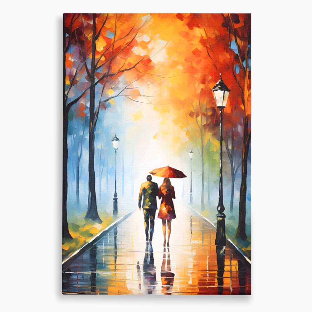 Tablou Canvas Premium LuxCanva® A1470, Aleea Indragostitilor ,  Room, Cuplu, Oameni, Iubire, Plimbare, Dormitor, Culori Vibrante