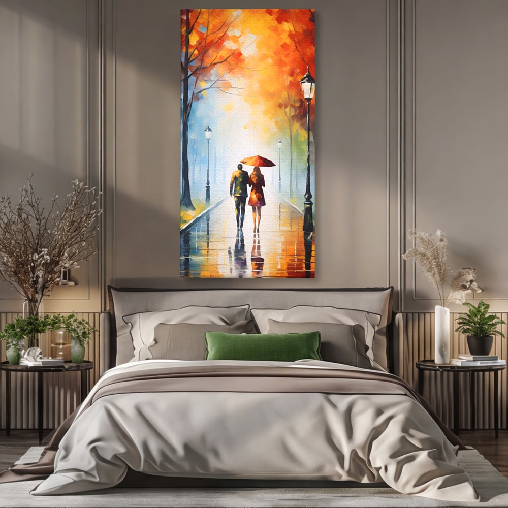 Tablou Canvas Premium LuxCanva® A1470, Aleea Indragostitilor ,  Room, Cuplu, Oameni, Iubire, Plimbare, Dormitor, Culori Vibrante