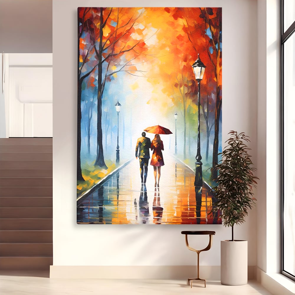 Tablou Canvas Premium LuxCanva® A1470, Aleea Indragostitilor ,  Room, Cuplu, Oameni, Iubire, Plimbare, Dormitor, Culori Vibrante