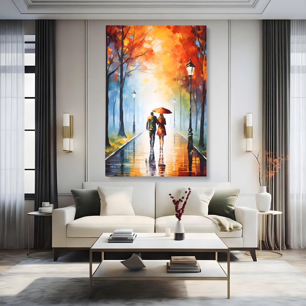 Tablou Canvas Premium LuxCanva® A1470, Aleea Indragostitilor ,  Room, Cuplu, Oameni, Iubire, Plimbare, Dormitor, Culori Vibrante