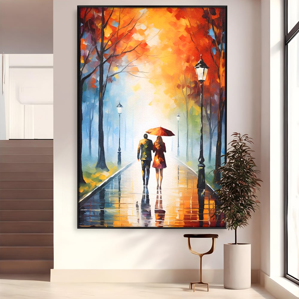 Tablou Canvas Premium LuxCanva® A1470, Aleea Indragostitilor ,  Room, Cuplu, Oameni, Iubire, Plimbare, Dormitor, Culori Vibrante