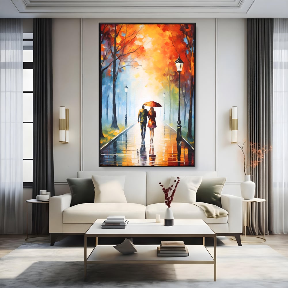 Tablou Canvas Premium LuxCanva® A1470, Aleea Indragostitilor ,  Room, Cuplu, Oameni, Iubire, Plimbare, Dormitor, Culori Vibrante