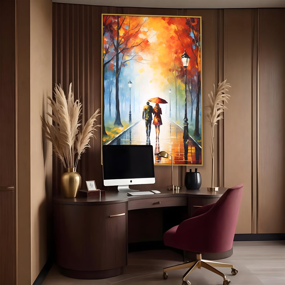 Tablou Canvas Premium LuxCanva® A1470, Aleea Indragostitilor ,  Room, Cuplu, Oameni, Iubire, Plimbare, Dormitor, Culori Vibrante