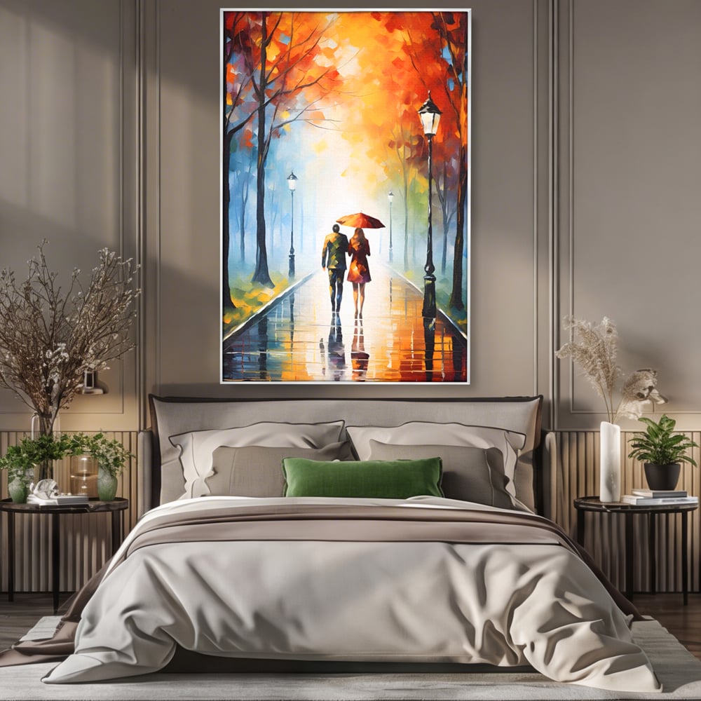 Tablou Canvas Premium LuxCanva® A1470, Aleea Indragostitilor ,  Room, Cuplu, Oameni, Iubire, Plimbare, Dormitor, Culori Vibrante
