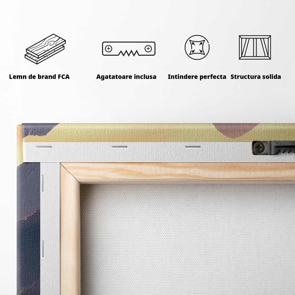 Tablou Canvas Premium LuxCanva® A1474, Biserica In Natura , Room, Padure, Campie, Apus, Liniste, Dormitor, Culori Vibrante
