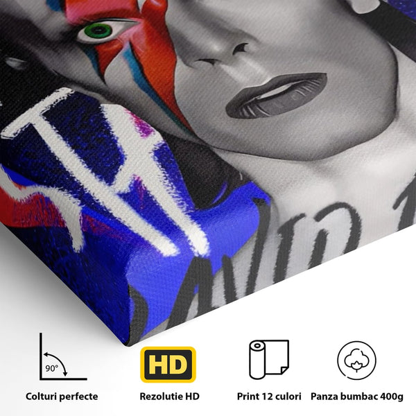 Tablou Canvas Premium LuxCanva® A1477, David Bowie , Dormitor, Cantaret, Compozitor, Artist, Muzica, Room, Culori Vibrante