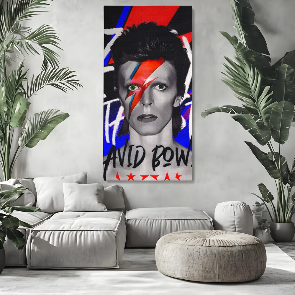 Tablou Canvas Premium LuxCanva® A1477, David Bowie , Dormitor, Cantaret, Compozitor, Artist, Muzica, Room, Culori Vibrante