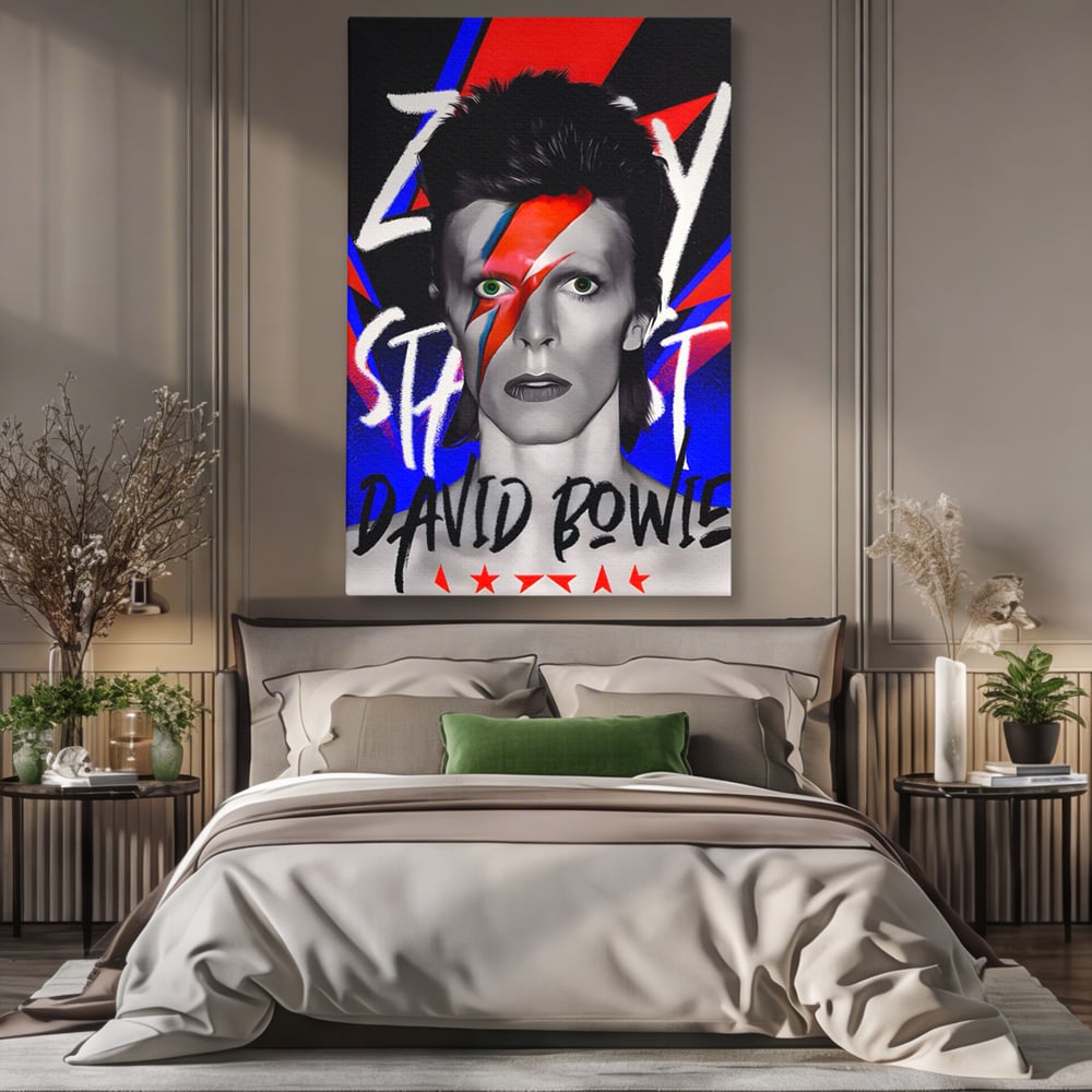 Tablou Canvas Premium LuxCanva® A1477, David Bowie , Dormitor, Cantaret, Compozitor, Artist, Muzica, Room, Culori Vibrante