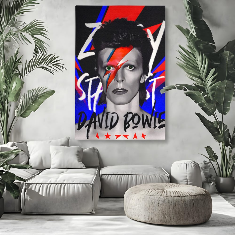 Tablou Canvas Premium LuxCanva® A1477, David Bowie , Dormitor, Cantaret, Compozitor, Artist, Muzica, Room, Culori Vibrante