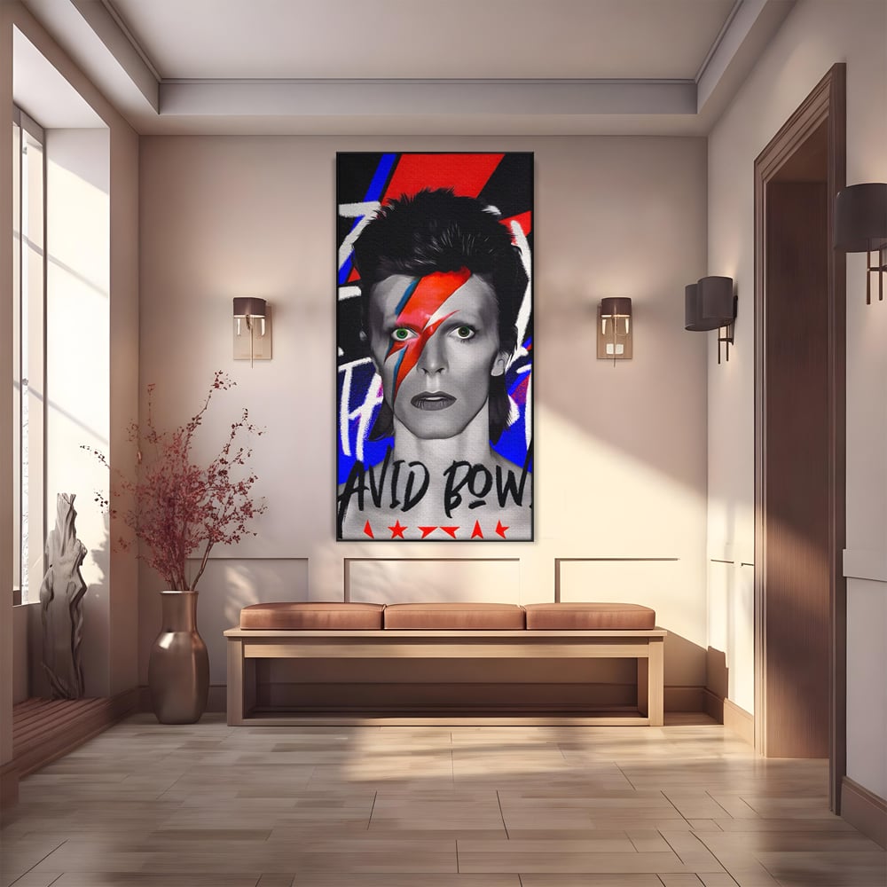 Tablou Canvas Premium LuxCanva® A1477, David Bowie , Dormitor, Cantaret, Compozitor, Artist, Muzica, Room, Culori Vibrante