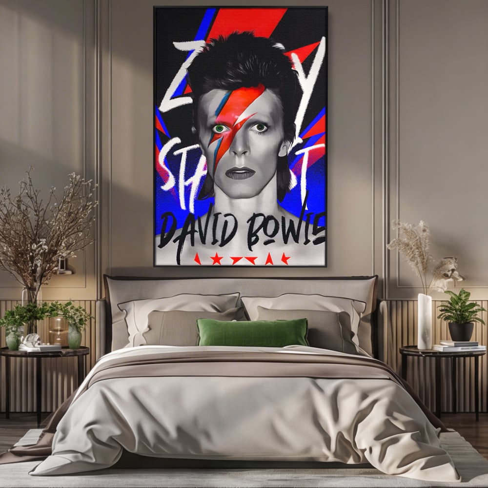 Tablou Canvas Premium LuxCanva® A1477, David Bowie , Dormitor, Cantaret, Compozitor, Artist, Muzica, Room, Culori Vibrante