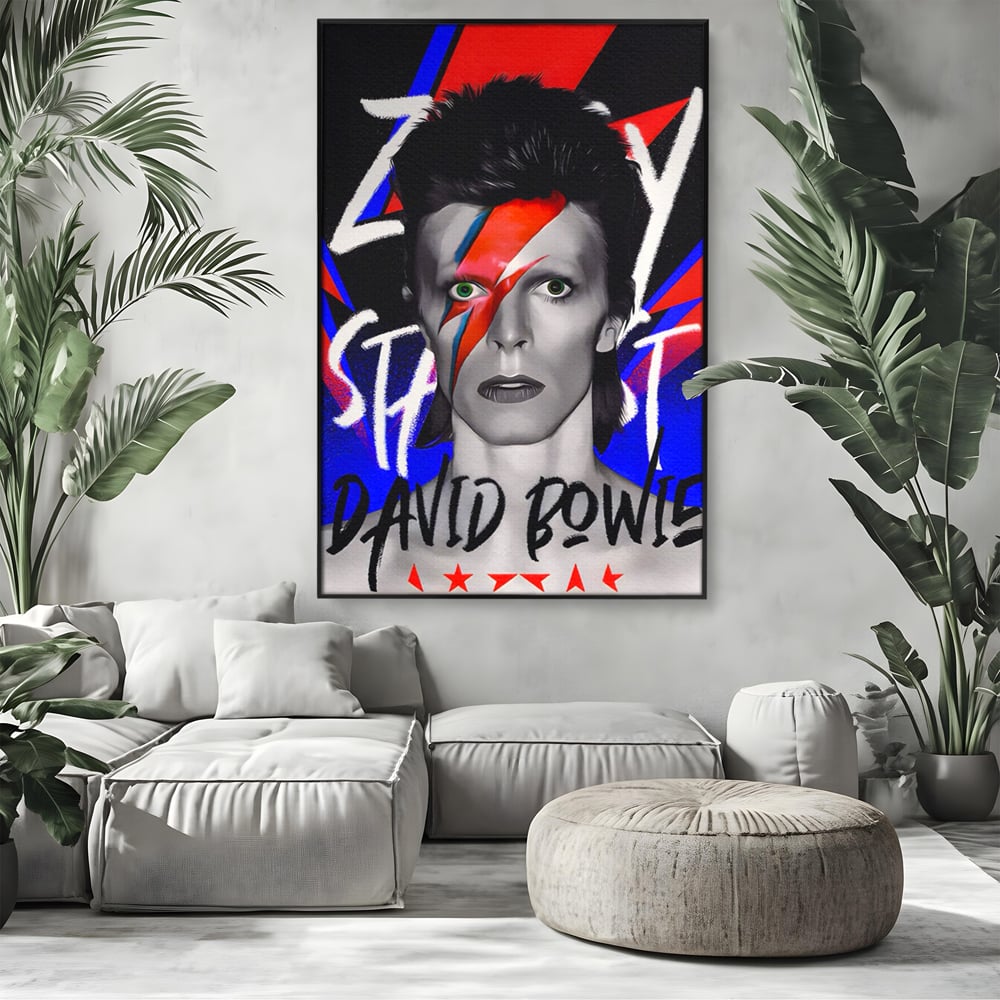 Tablou Canvas Premium LuxCanva® A1477, David Bowie , Dormitor, Cantaret, Compozitor, Artist, Muzica, Room, Culori Vibrante