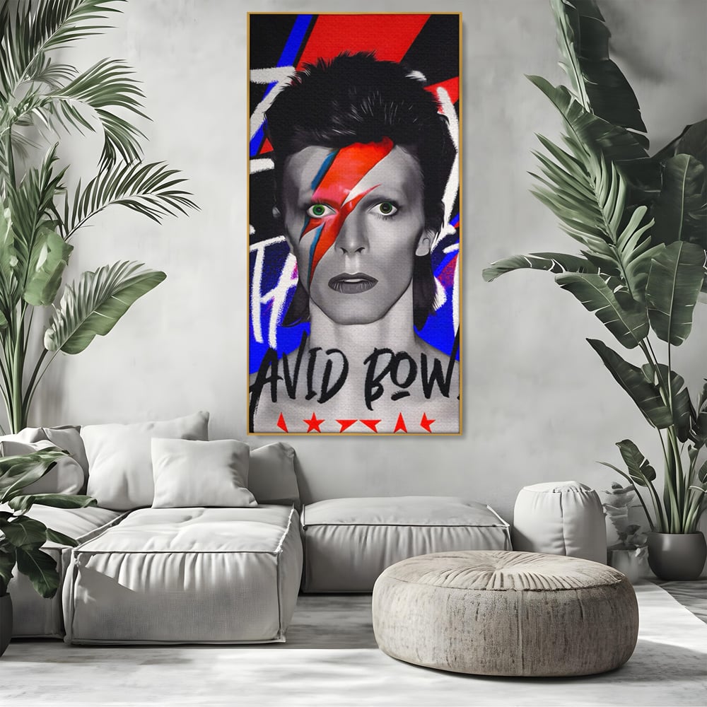 Tablou Canvas Premium LuxCanva® A1477, David Bowie , Dormitor, Cantaret, Compozitor, Artist, Muzica, Room, Culori Vibrante