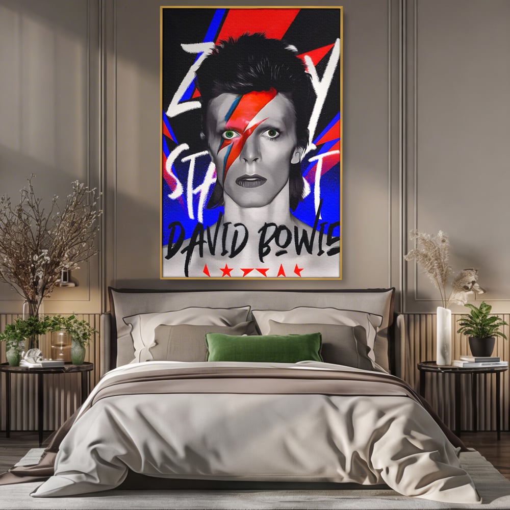 Tablou Canvas Premium LuxCanva® A1477, David Bowie , Dormitor, Cantaret, Compozitor, Artist, Muzica, Room, Culori Vibrante