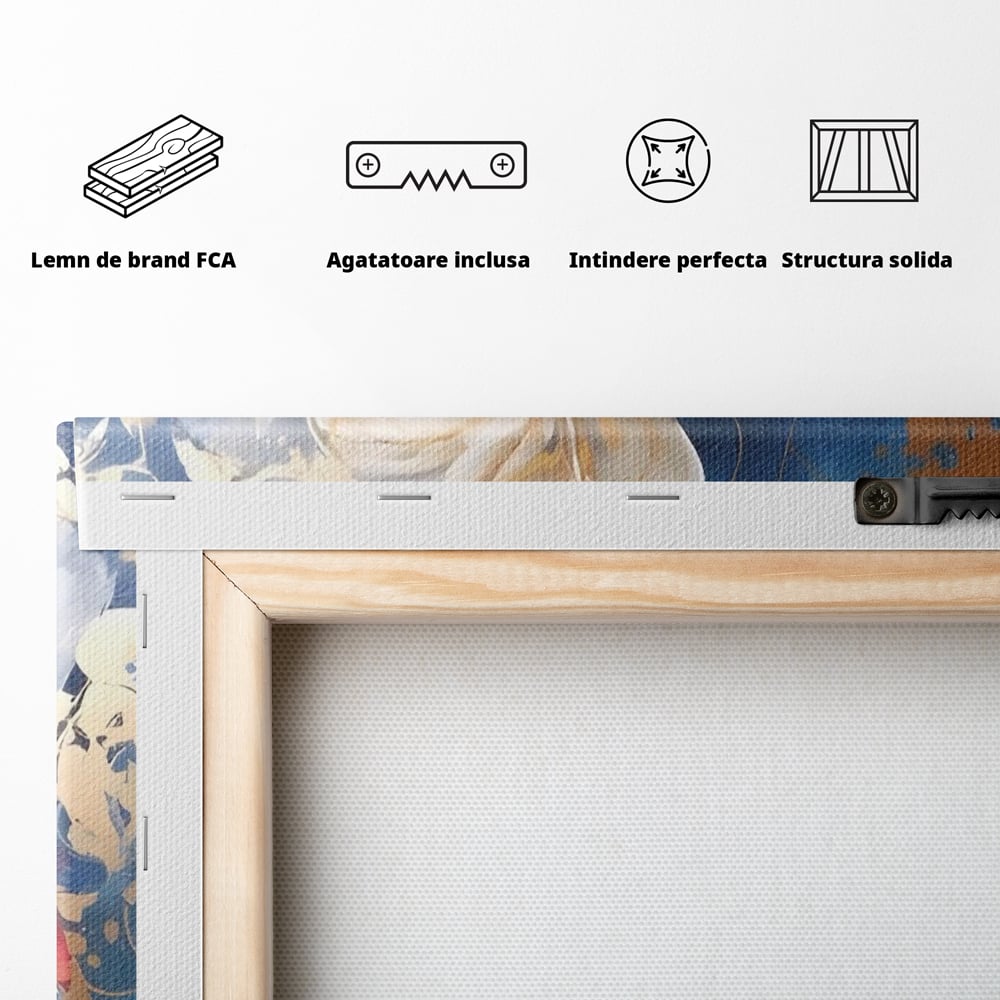 Tablou Canvas Premium LuxCanva® A1478, Sugestie De Primavara , Living, Flori. Bujor, Natura, Colorat, Room, Culori Vibrante
