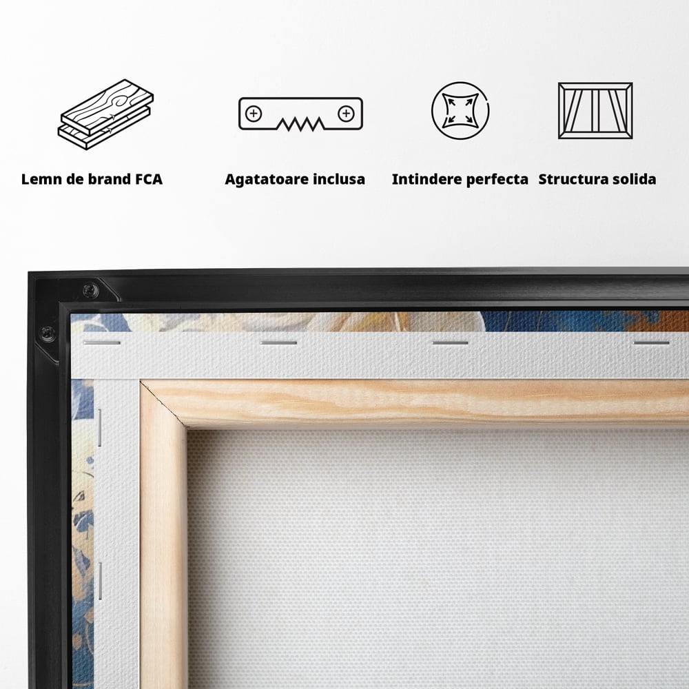 Tablou Canvas Premium LuxCanva® A1478, Sugestie De Primavara , Living, Flori. Bujor, Natura, Colorat, Room, Culori Vibrante