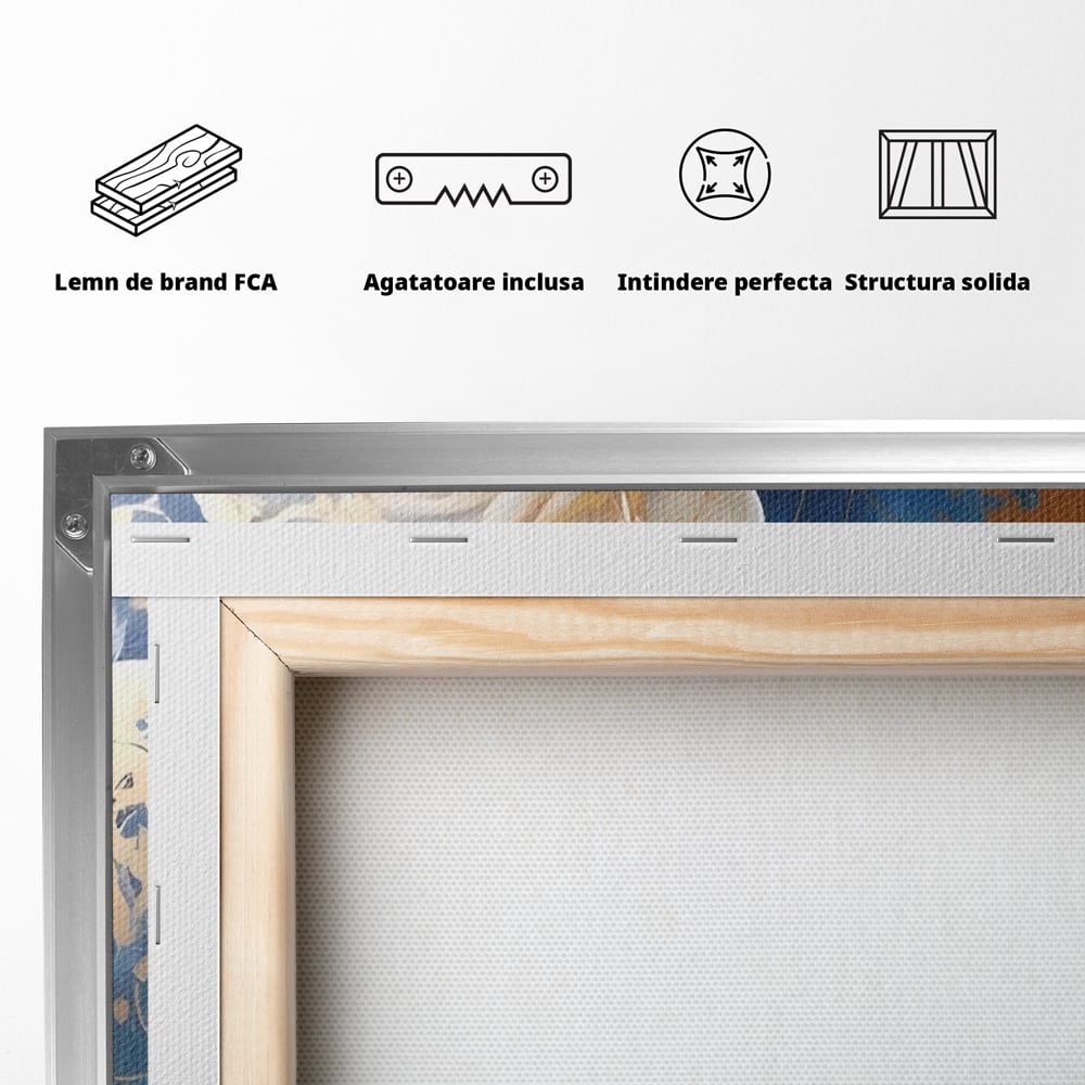Tablou Canvas Premium LuxCanva® A1478, Sugestie De Primavara , Living, Flori. Bujor, Natura, Colorat, Room, Culori Vibrante