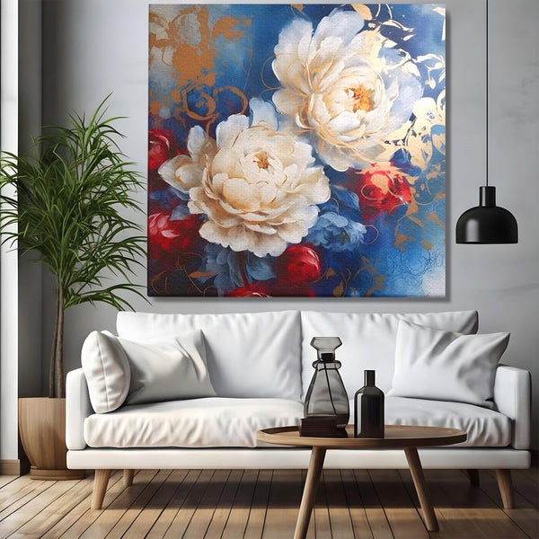 Tablou Canvas Premium LuxCanva® A1478, Sugestie De Primavara , Living, Flori. Bujor, Natura, Colorat, Room, Culori Vibrante