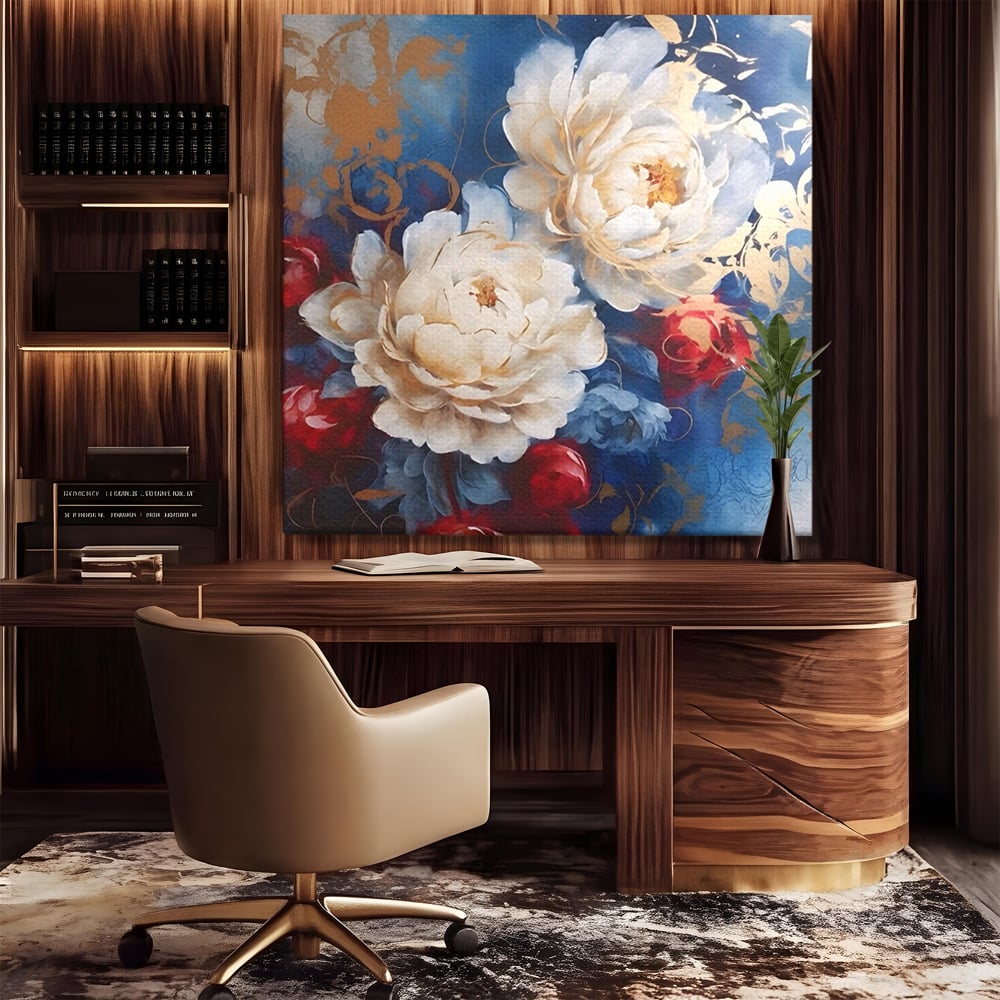 Tablou Canvas Premium LuxCanva® A1478, Sugestie De Primavara , Living, Flori. Bujor, Natura, Colorat, Room, Culori Vibrante