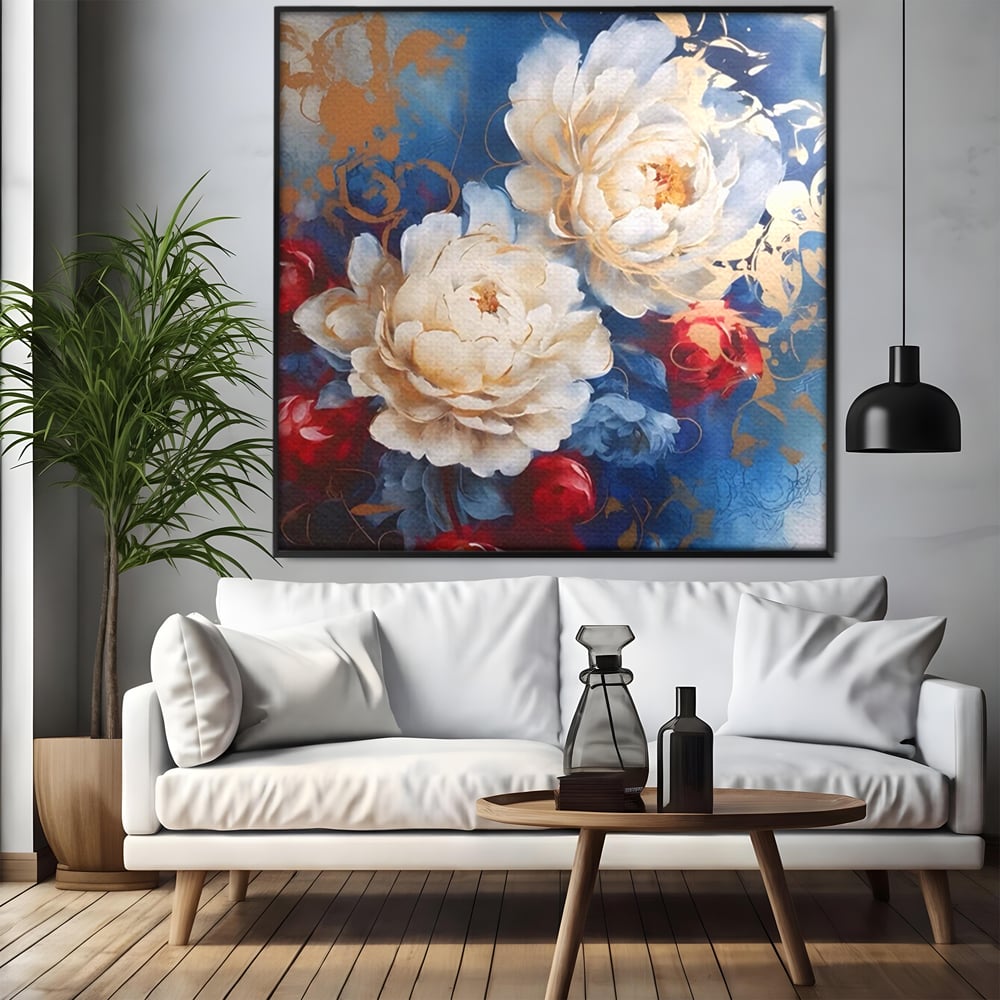 Tablou Canvas Premium LuxCanva® A1478, Sugestie De Primavara , Living, Flori. Bujor, Natura, Colorat, Room, Culori Vibrante