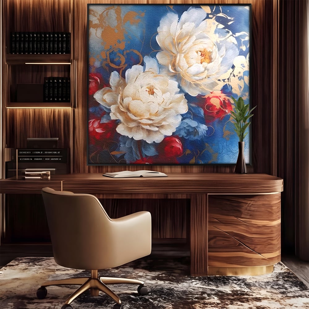 Tablou Canvas Premium LuxCanva® A1478, Sugestie De Primavara , Living, Flori. Bujor, Natura, Colorat, Room, Culori Vibrante