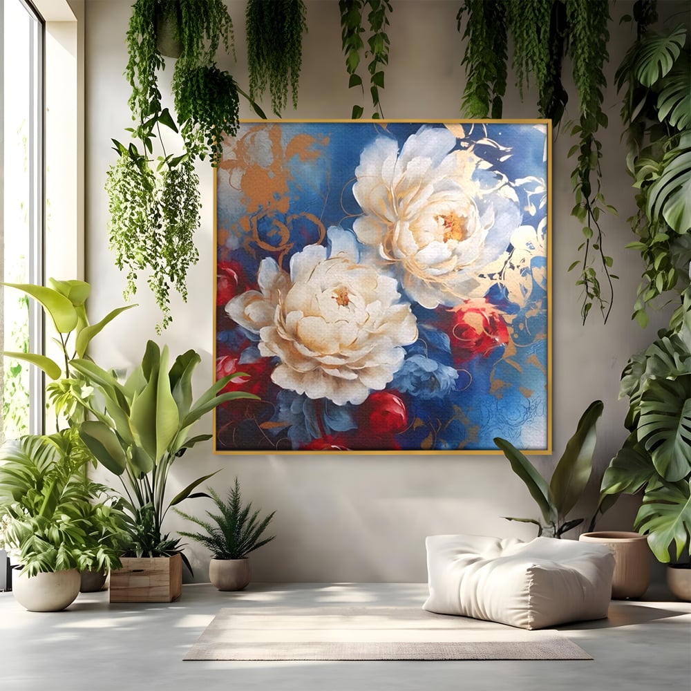 Tablou Canvas Premium LuxCanva® A1478, Sugestie De Primavara , Living, Flori. Bujor, Natura, Colorat, Room, Culori Vibrante