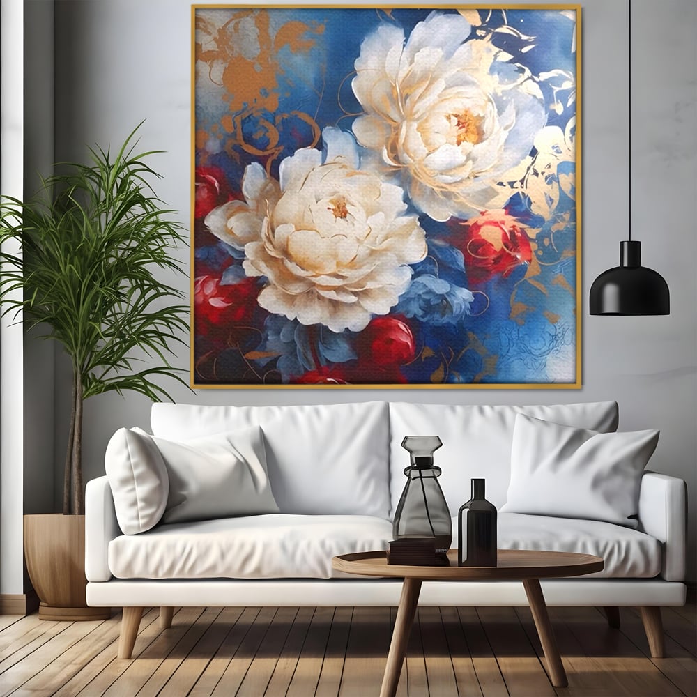 Tablou Canvas Premium LuxCanva® A1478, Sugestie De Primavara , Living, Flori. Bujor, Natura, Colorat, Room, Culori Vibrante