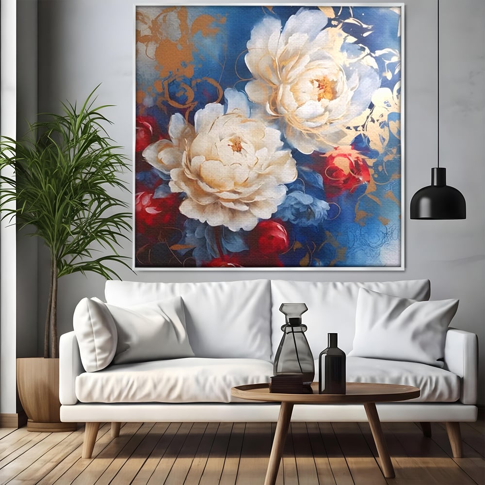Tablou Canvas Premium LuxCanva® A1478, Sugestie De Primavara , Living, Flori. Bujor, Natura, Colorat, Room, Culori Vibrante