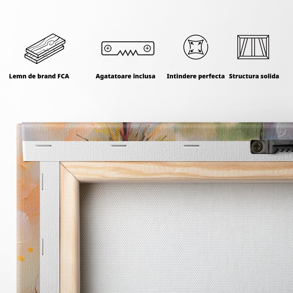 Tablou Canvas Premium LuxCanva® A1479, Averse Florale , Living, Papadie, Petale, Zbor, Room, Culori Vibrante