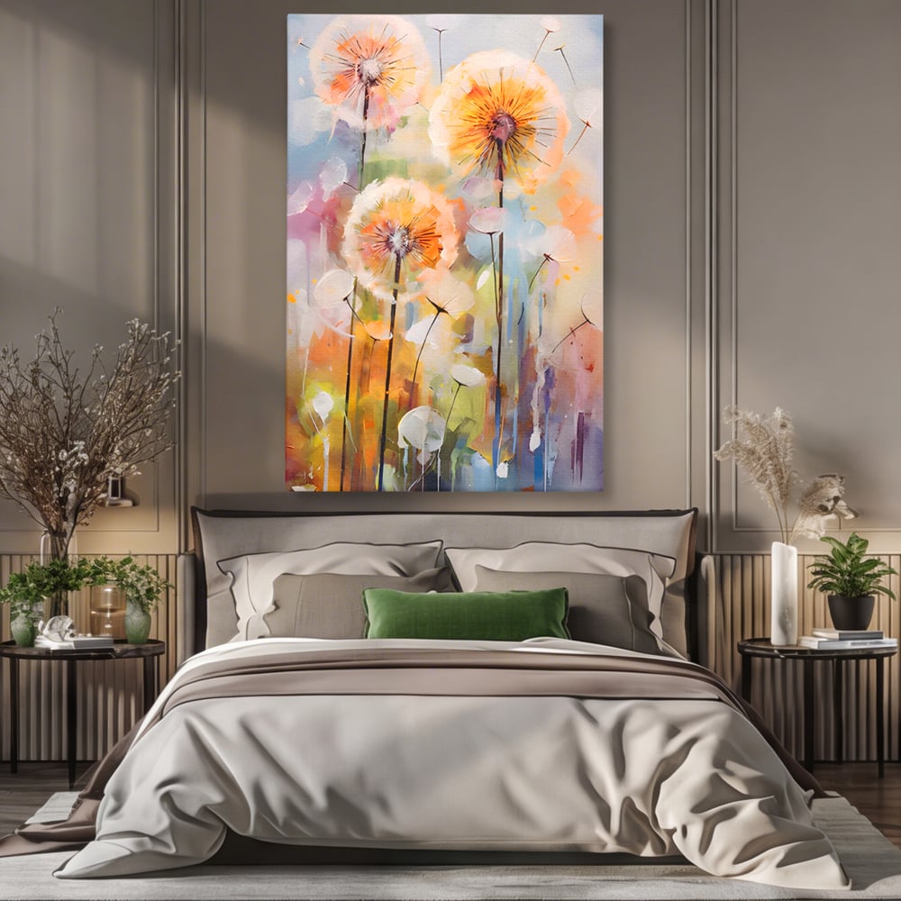 Tablou Canvas Premium LuxCanva® A1479, Averse Florale , Living, Papadie, Petale, Zbor, Room, Culori Vibrante