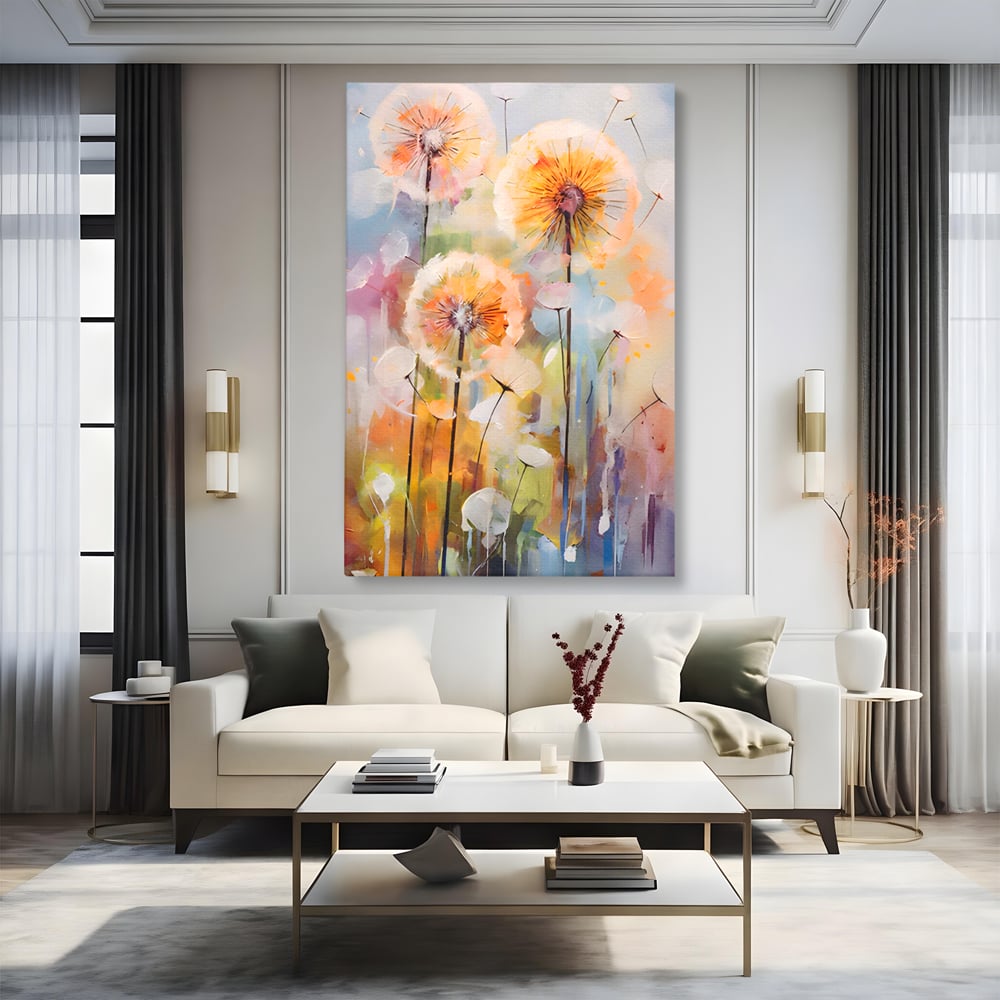 Tablou Canvas Premium LuxCanva® A1479, Averse Florale , Living, Papadie, Petale, Zbor, Room, Culori Vibrante