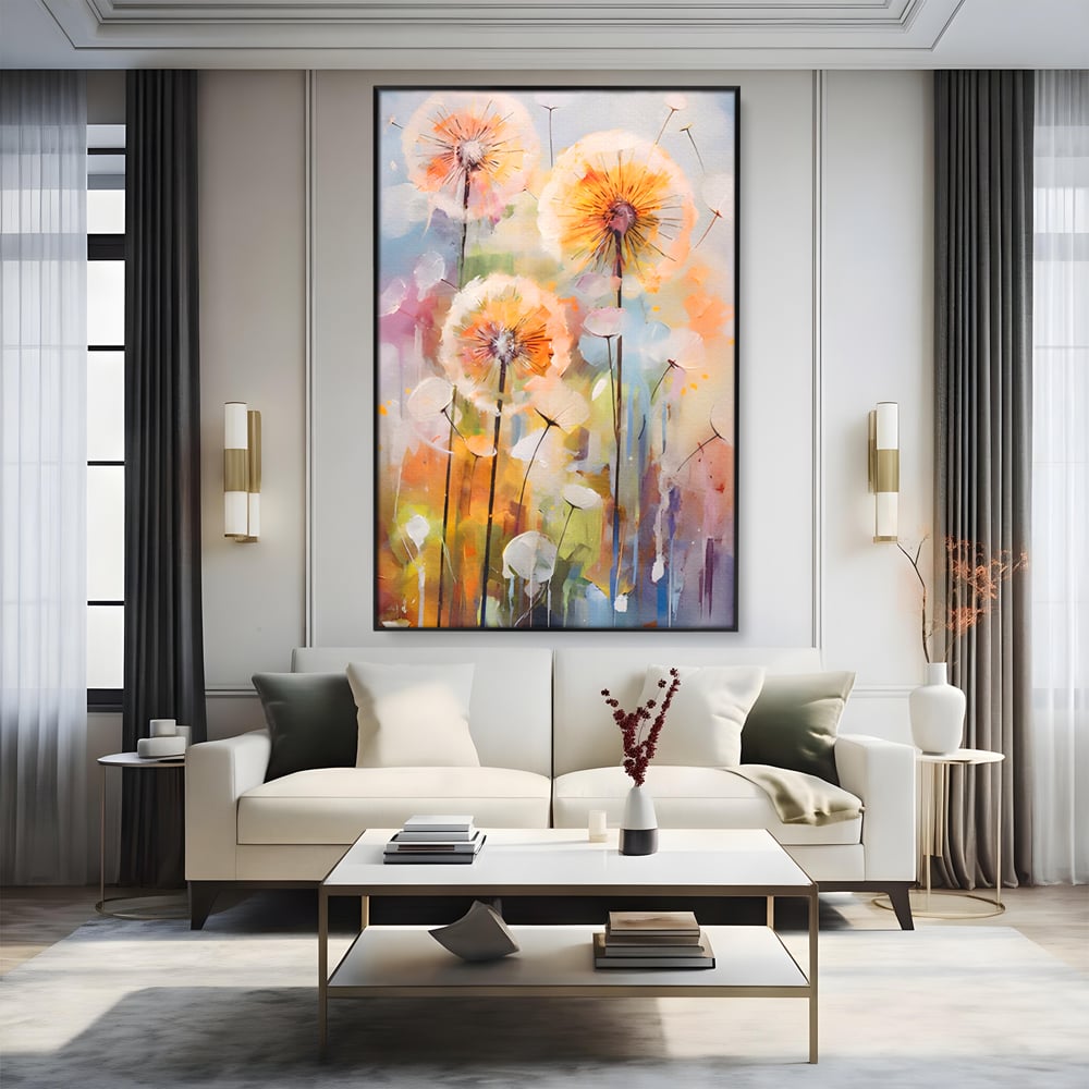 Tablou Canvas Premium LuxCanva® A1479, Averse Florale , Living, Papadie, Petale, Zbor, Room, Culori Vibrante