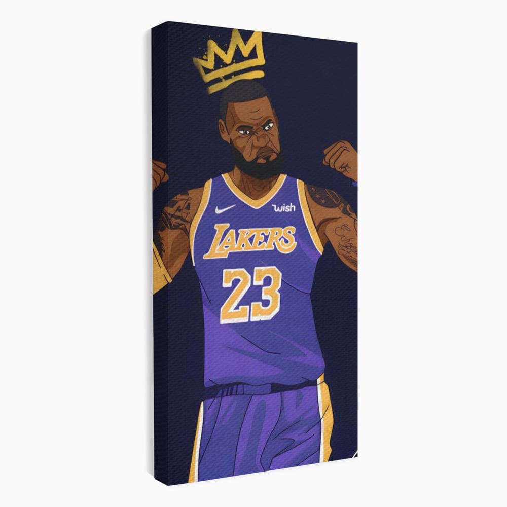 Tablou Canvas Premium LuxCanva® A1481, Lakers 23 , Living, NBA, Baschet, Sport, Vedeta, Room, Culori Vibrante