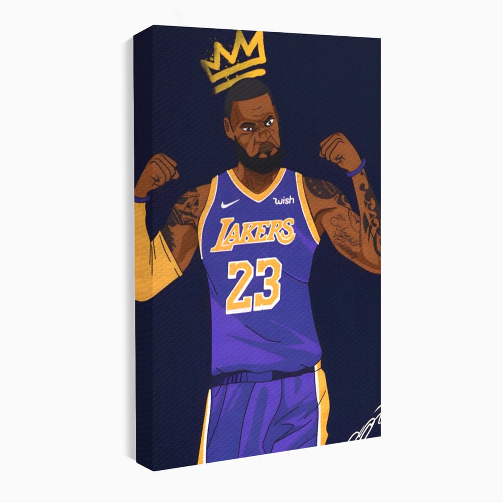 Tablou Canvas Premium LuxCanva® A1481, Lakers 23 , Living, NBA, Baschet, Sport, Vedeta, Room, Culori Vibrante