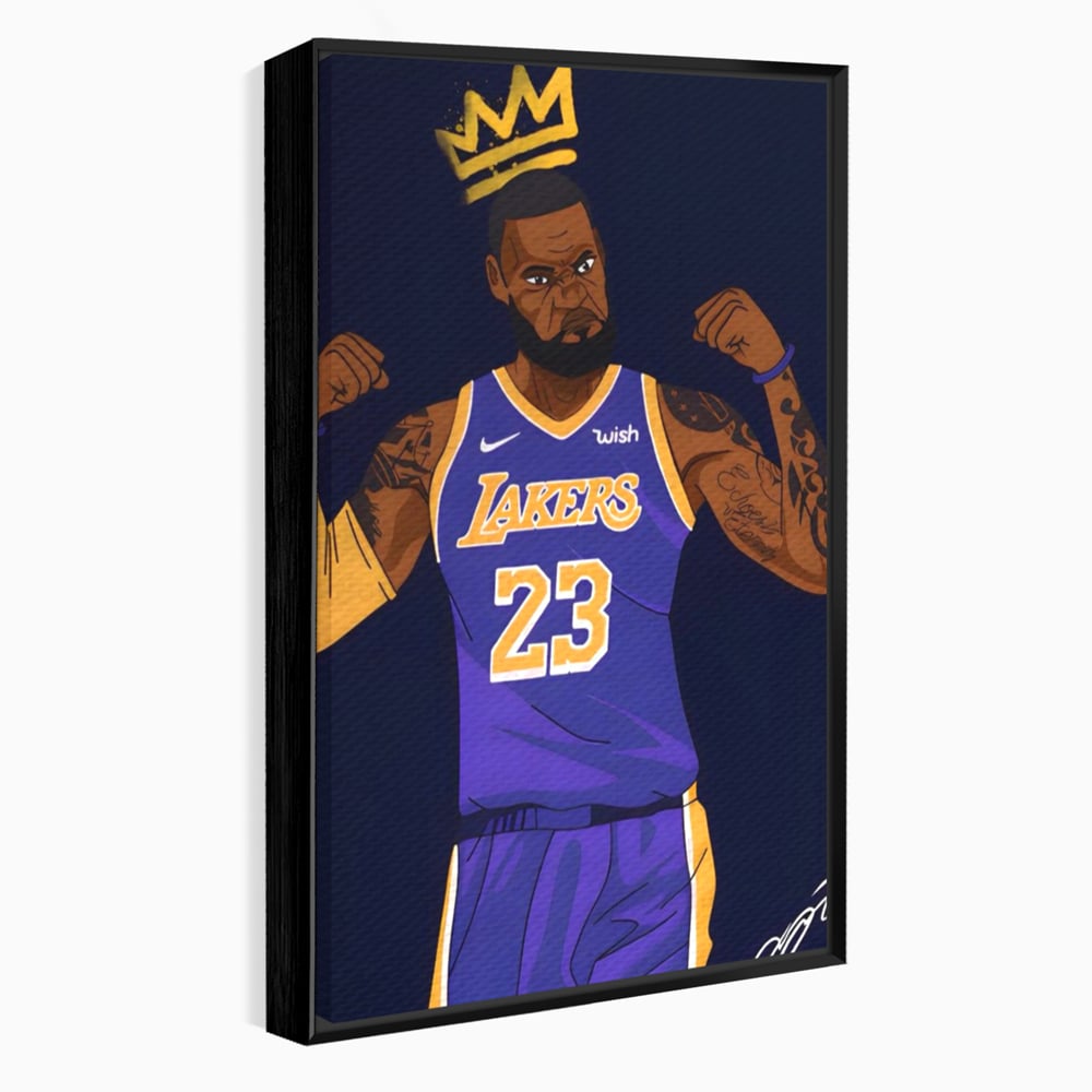 Tablou Canvas Premium LuxCanva® A1481, Lakers 23 , Living, NBA, Baschet, Sport, Vedeta, Room, Culori Vibrante