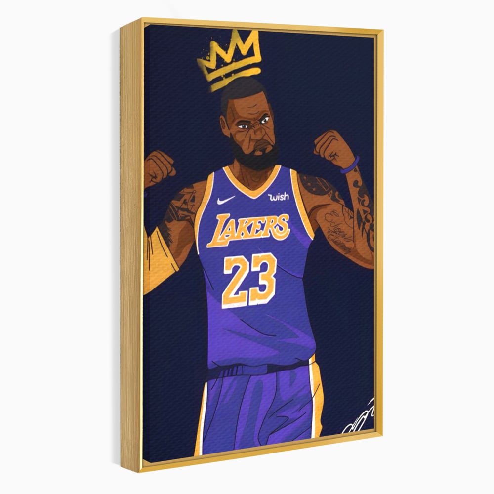Tablou Canvas Premium LuxCanva® A1481, Lakers 23 , Living, NBA, Baschet, Sport, Vedeta, Room, Culori Vibrante