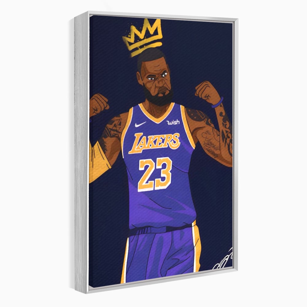 Tablou Canvas Premium LuxCanva® A1481, Lakers 23 , Living, NBA, Baschet, Sport, Vedeta, Room, Culori Vibrante