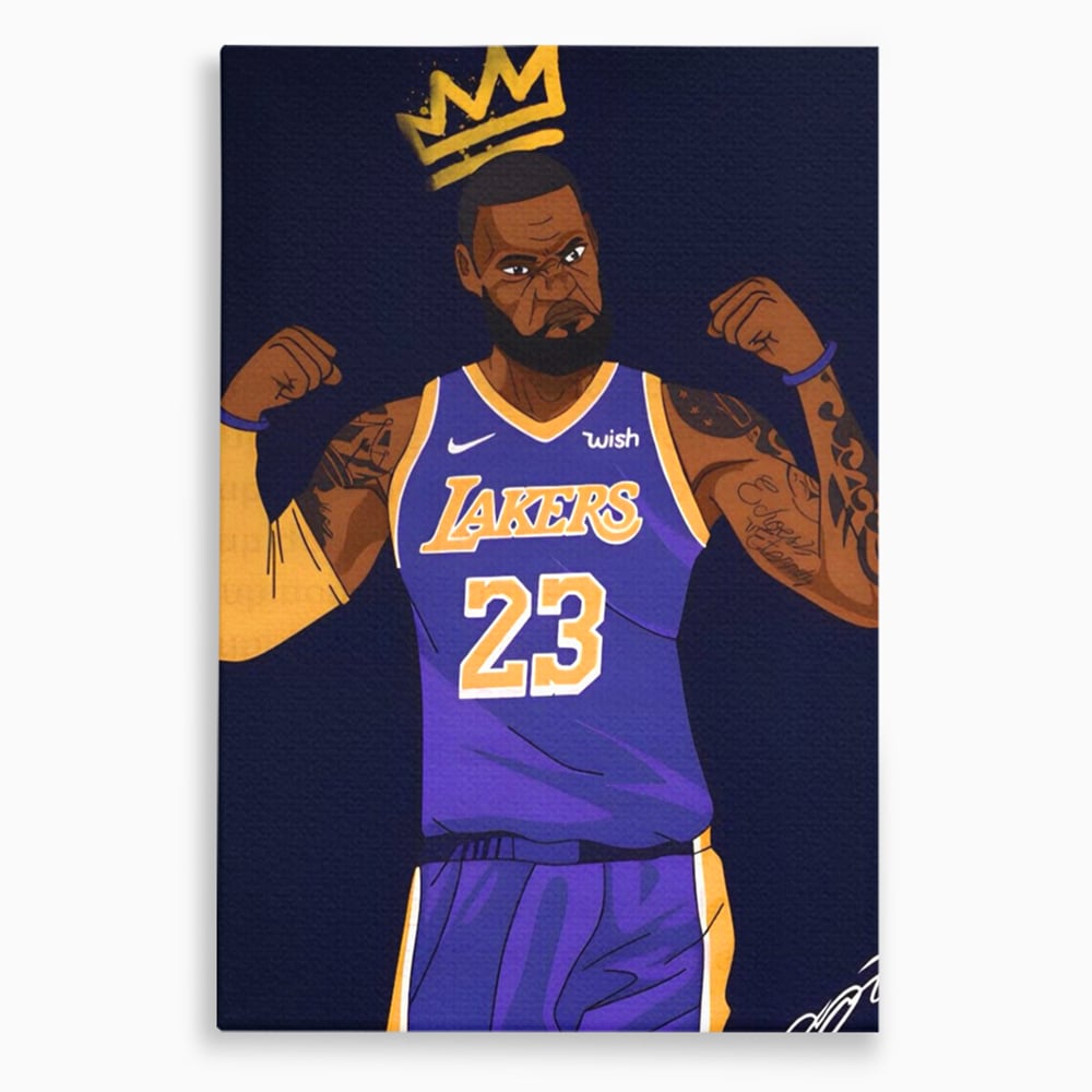 Tablou Canvas Premium LuxCanva® A1481, Lakers 23 , Living, NBA, Baschet, Sport, Vedeta, Room, Culori Vibrante