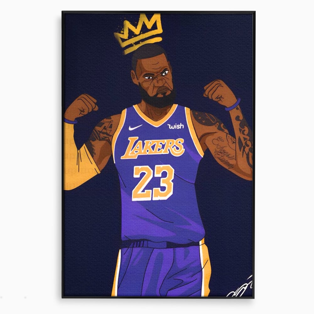 Tablou Canvas Premium LuxCanva® A1481, Lakers 23 , Living, NBA, Baschet, Sport, Vedeta, Room, Culori Vibrante