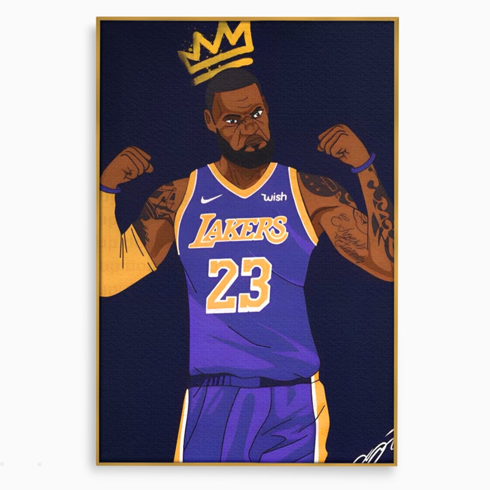 Tablou Canvas Premium LuxCanva® A1481, Lakers 23 , Living, NBA, Baschet, Sport, Vedeta, Room, Culori Vibrante