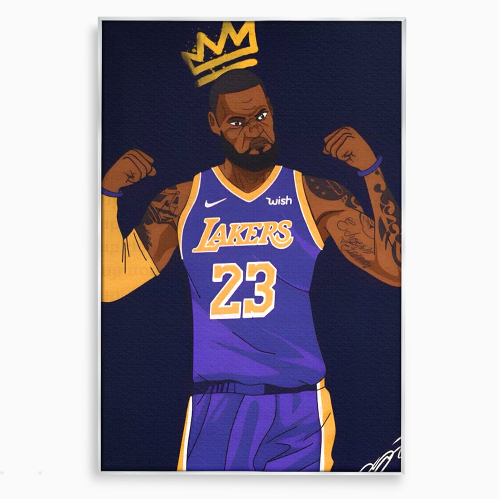 Tablou Canvas Premium LuxCanva® A1481, Lakers 23 , Living, NBA, Baschet, Sport, Vedeta, Room, Culori Vibrante