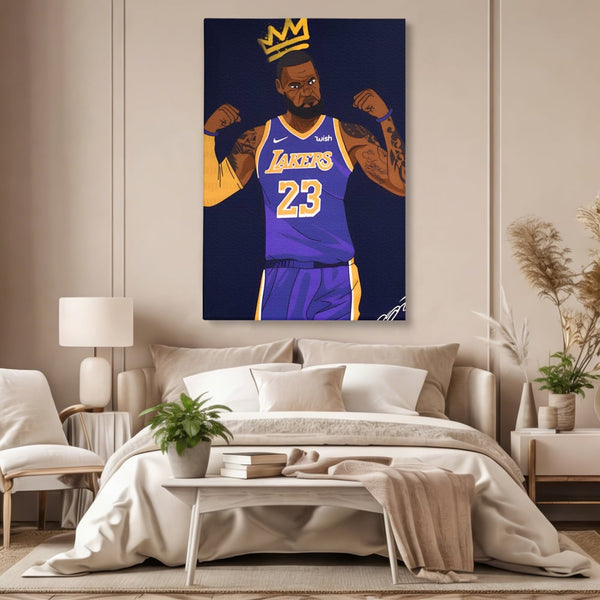 Tablou Canvas Premium LuxCanva® A1481, Lakers 23 , Living, NBA, Baschet, Sport, Vedeta, Room, Culori Vibrante