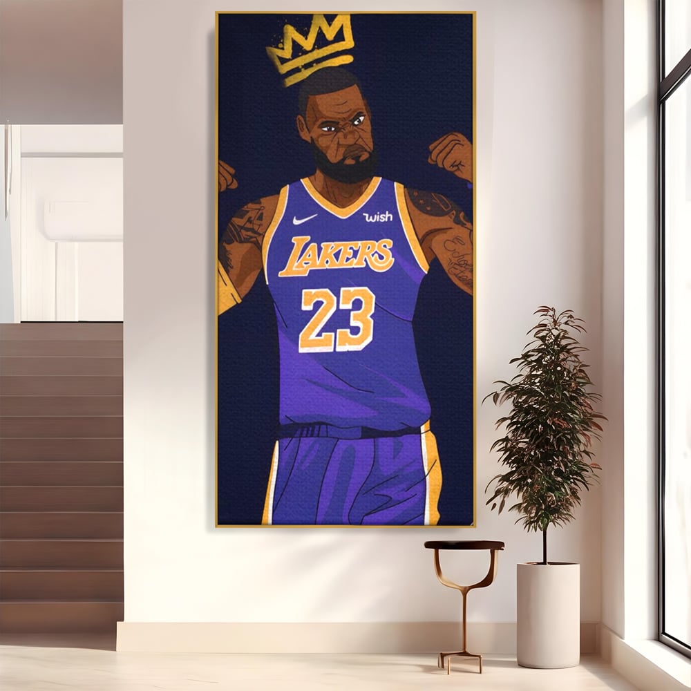 Tablou Canvas Premium LuxCanva® A1481, Lakers 23 , Living, NBA, Baschet, Sport, Vedeta, Room, Culori Vibrante
